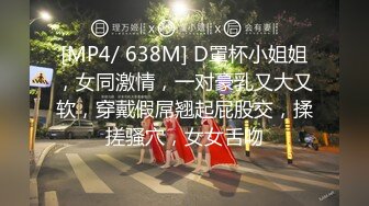 [MP4/ 638M] D罩杯小姐姐，女同激情，一对豪乳又大又软，穿戴假屌翘起屁股交，揉搓骚穴，女女舌吻