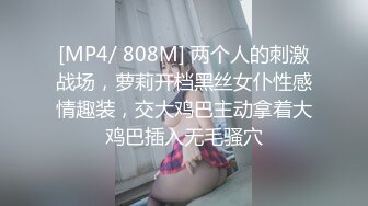 [MP4/ 808M] 两个人的刺激战场，萝莉开档黑丝女仆性感情趣装，交大鸡巴主动拿着大鸡巴插入无毛骚穴